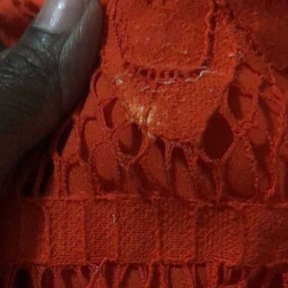 Mossimo sleeveless midi orange crocheted floral dress, size medium - Picture 12 of 12